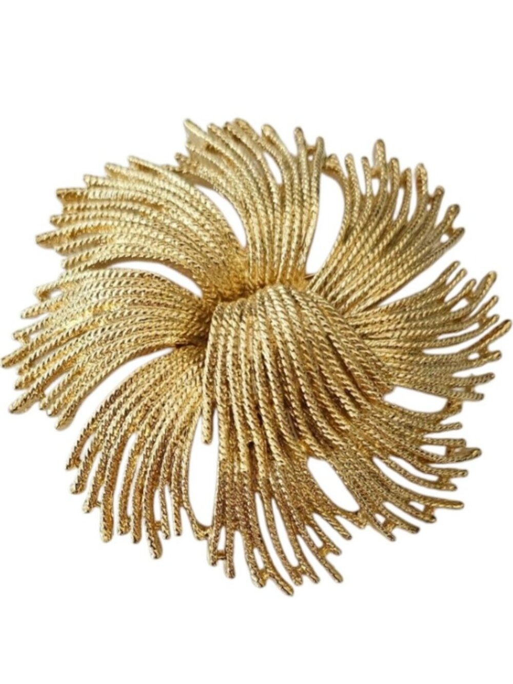 Monet Gold Tone Cordelia Modernist Brooch Signed, Book Piece J37